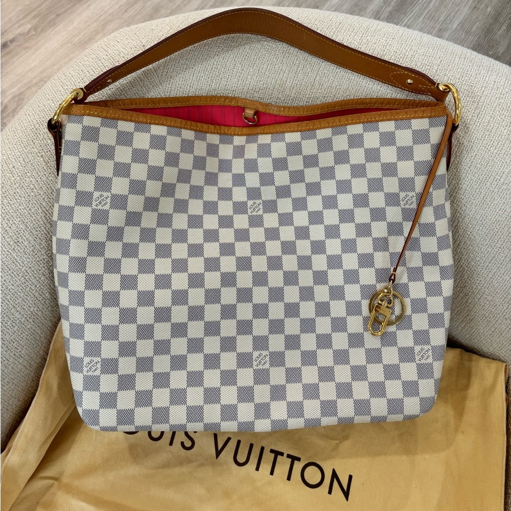 Authentic Louis Vuitton delightful MM damier azur HOT PINK interior - Picture 1 of 13